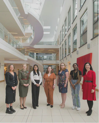 You Can Be What You Can See: Role Models in pSTEM is an initiative that will inspire young girls in schools around Ireland to study and work in pSTEM by showing them that the women who work in this industry are just like them. L-R are Sharon Sweeney, Commandant Sharon McManus, Kyla Adanza, Dr Sarah Markham, Dr Cathy Fleming, Anu Bode Favours and Dr Sandra Collins